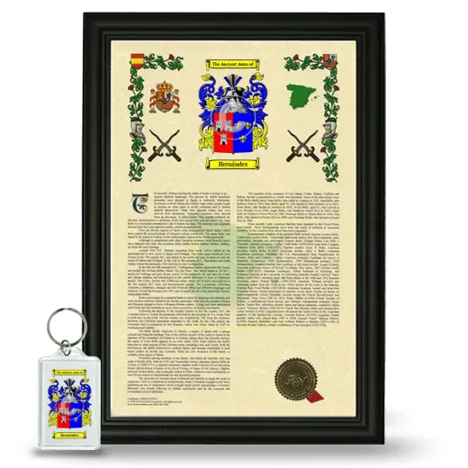 Hernández Framed Armorial History and Keychain - Black