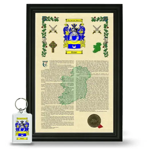 Hernet Framed Armorial History and Keychain - Black