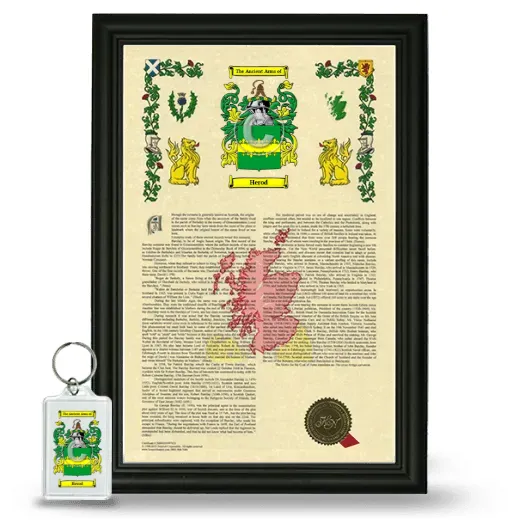 Herod Framed Armorial History and Keychain - Black