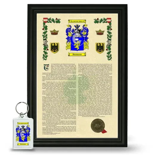 Herrmann Framed Armorial History and Keychain - Black