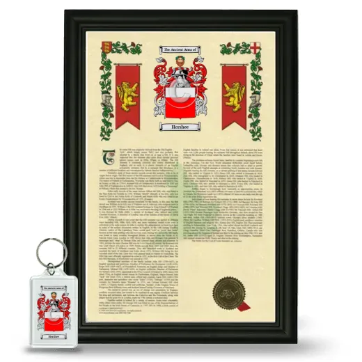 Hershee Framed Armorial History and Keychain - Black
