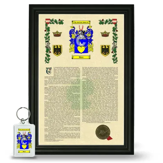 Herz Framed Armorial History and Keychain - Black