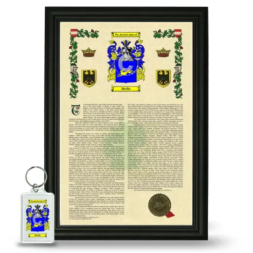 Heslin Framed Armorial History and Keychain - Black