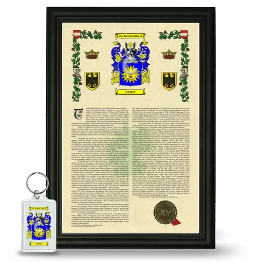 Hesser Framed Armorial History and Keychain - Black