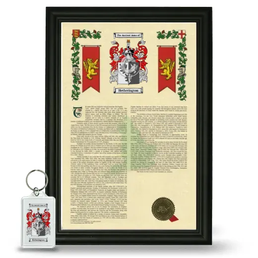 Hetherington Framed Armorial History and Keychain - Black