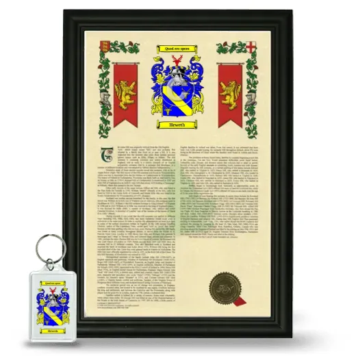 Heweth Framed Armorial History and Keychain - Black
