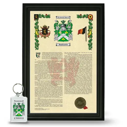 Heydenreich Framed Armorial History and Keychain - Black