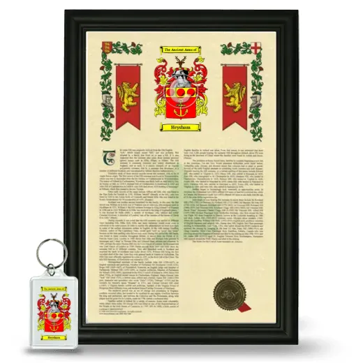 Heysham Framed Armorial History and Keychain - Black