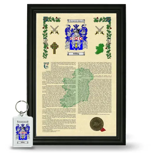 Hilling Framed Armorial History and Keychain - Black