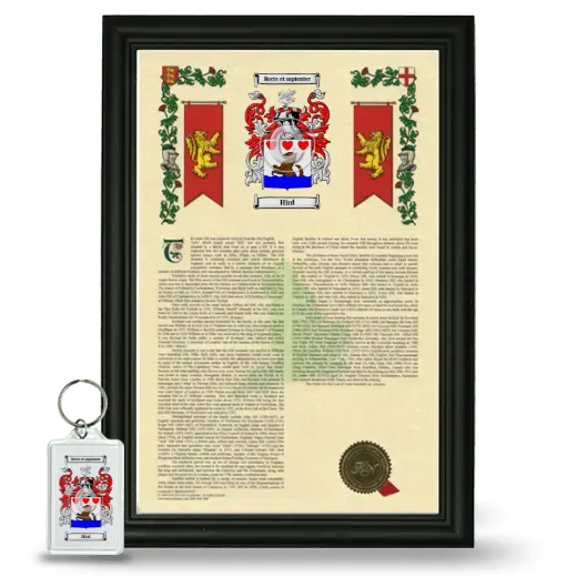 Hird Framed Armorial History and Keychain - Black