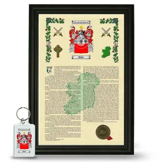 Hisler Framed Armorial History and Keychain - Black