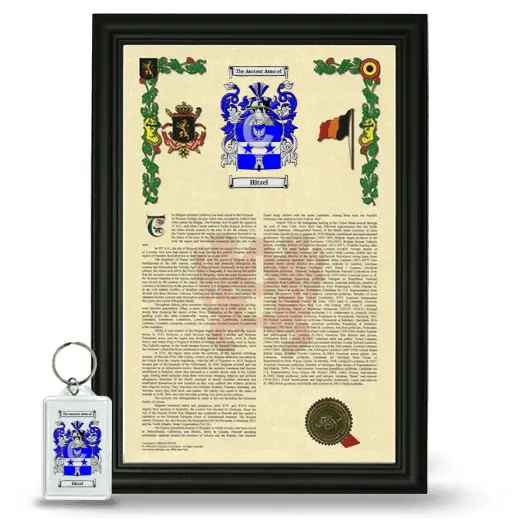 Hitzel Framed Armorial History and Keychain - Black