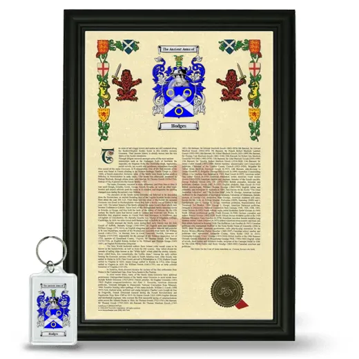 Hodges Framed Armorial History and Keychain - Black