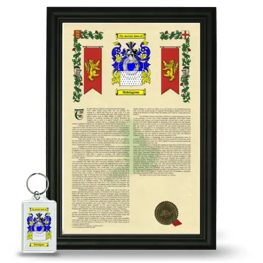 Hoisington Framed Armorial History and Keychain - Black