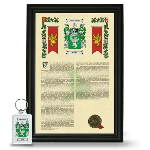 Home Framed Armorial History and Keychain - Black