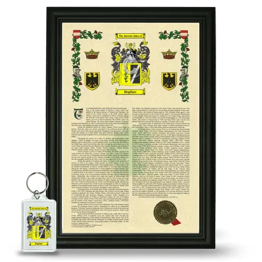 Hopfner Framed Armorial History and Keychain - Black