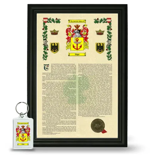 Hops Framed Armorial History and Keychain - Black