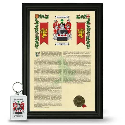 Hughlett Framed Armorial History and Keychain - Black
