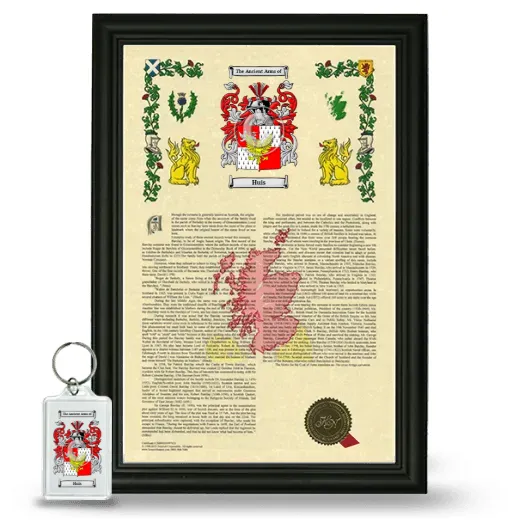 Huis Framed Armorial History and Keychain - Black