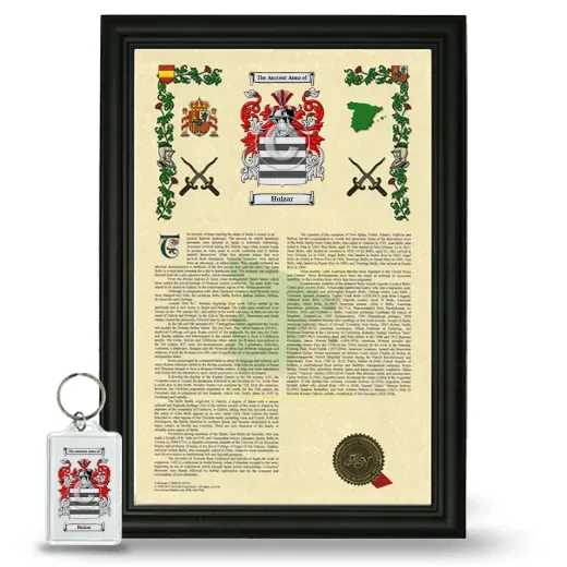Huizar Framed Armorial History and Keychain - Black