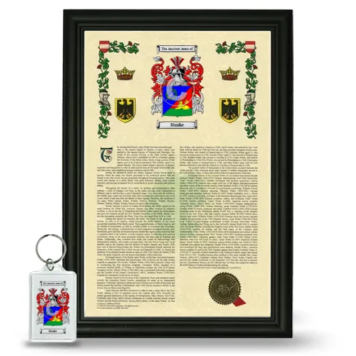 Hunke Framed Armorial History and Keychain - Black
