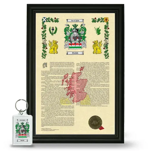 Hurish Framed Armorial History and Keychain - Black