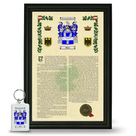Ibsen Framed Armorial History and Keychain - Black