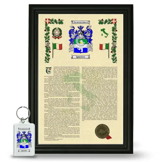 Ignacious Framed Armorial History and Keychain - Black