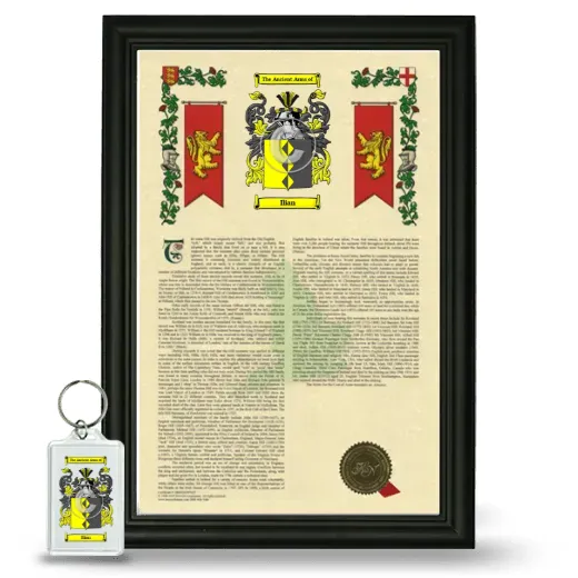 Ilian Framed Armorial History and Keychain - Black