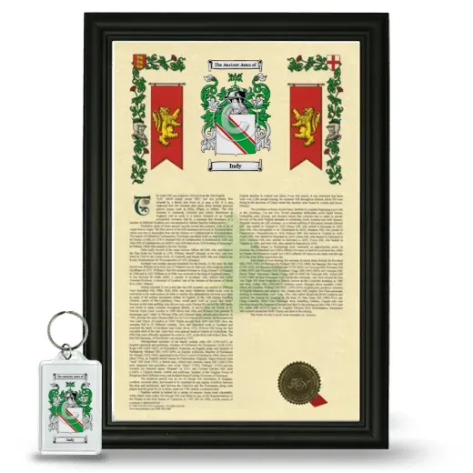 Indy Framed Armorial History and Keychain - Black