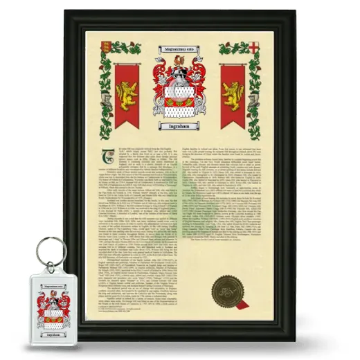 Ingraham Framed Armorial History and Keychain - Black