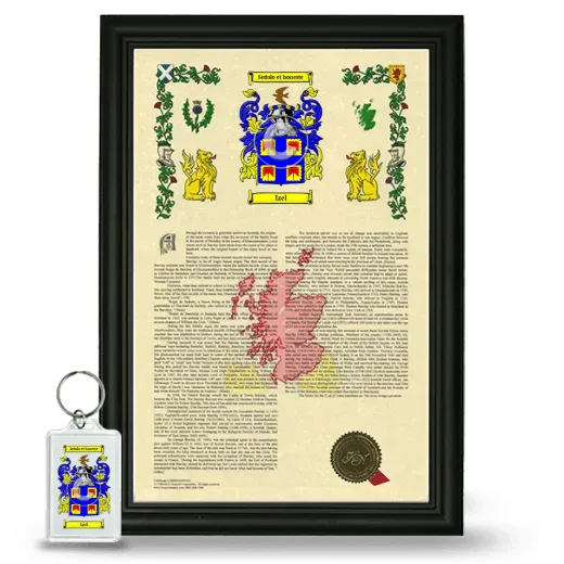 Izel Framed Armorial History and Keychain - Black