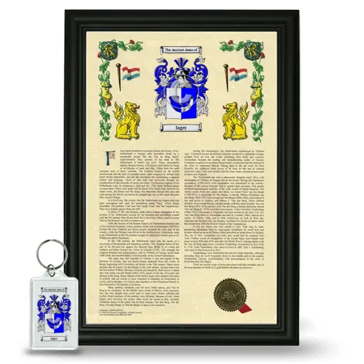 Jager Framed Armorial History and Keychain - Black