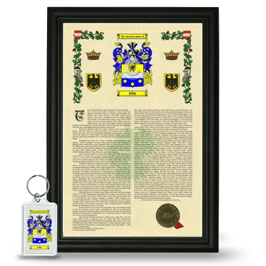 Jahn Framed Armorial History and Keychain - Black