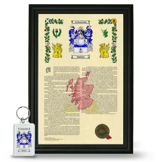 Jamison Framed Armorial History and Keychain - Black
