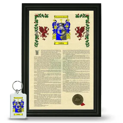 Jenking Framed Armorial History and Keychain - Black