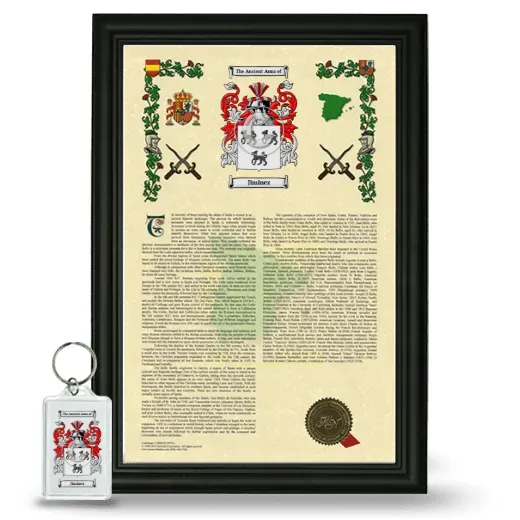 Jiminez Framed Armorial History and Keychain - Black