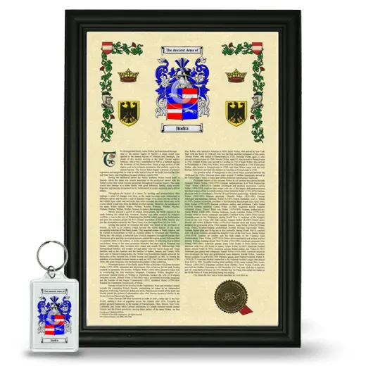 Jindra Framed Armorial History and Keychain - Black