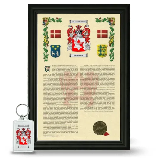 Johansson Framed Armorial History and Keychain - Black