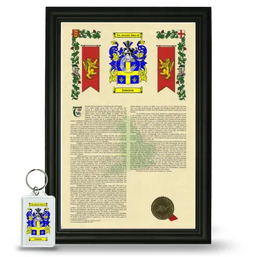 Joneson Framed Armorial History and Keychain - Black