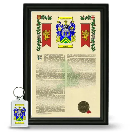 Joseph Framed Armorial History and Keychain - Black