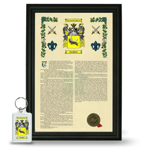 Josephine Framed Armorial History and Keychain - Black