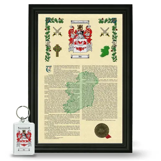 Joy Framed Armorial History and Keychain - Black