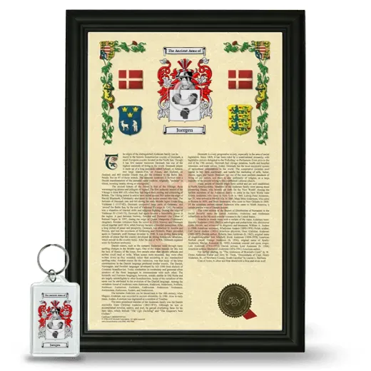 Juergen Framed Armorial History and Keychain - Black