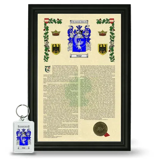 Junge Framed Armorial History and Keychain - Black