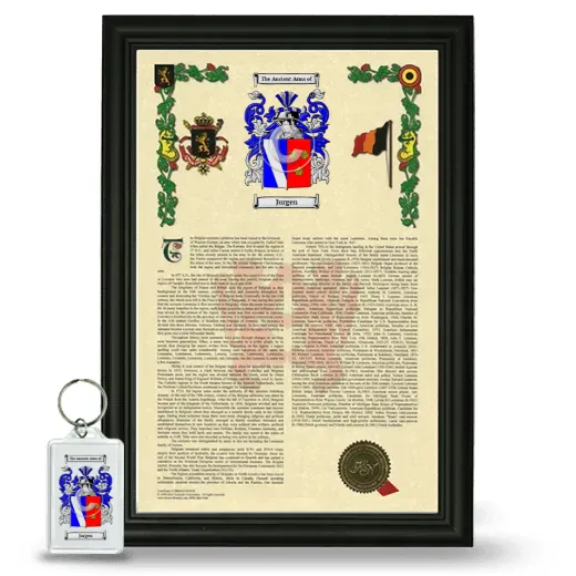 Jurgen Framed Armorial History and Keychain - Black