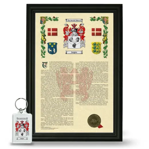 Jurgen Framed Armorial History and Keychain - Black