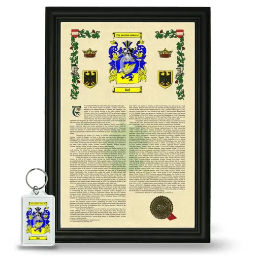 Kal Framed Armorial History and Keychain - Black
