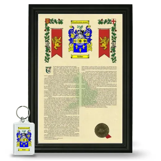 Kalms Framed Armorial History and Keychain - Black