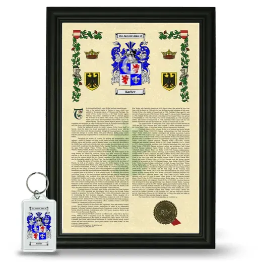 Karber Framed Armorial History and Keychain - Black